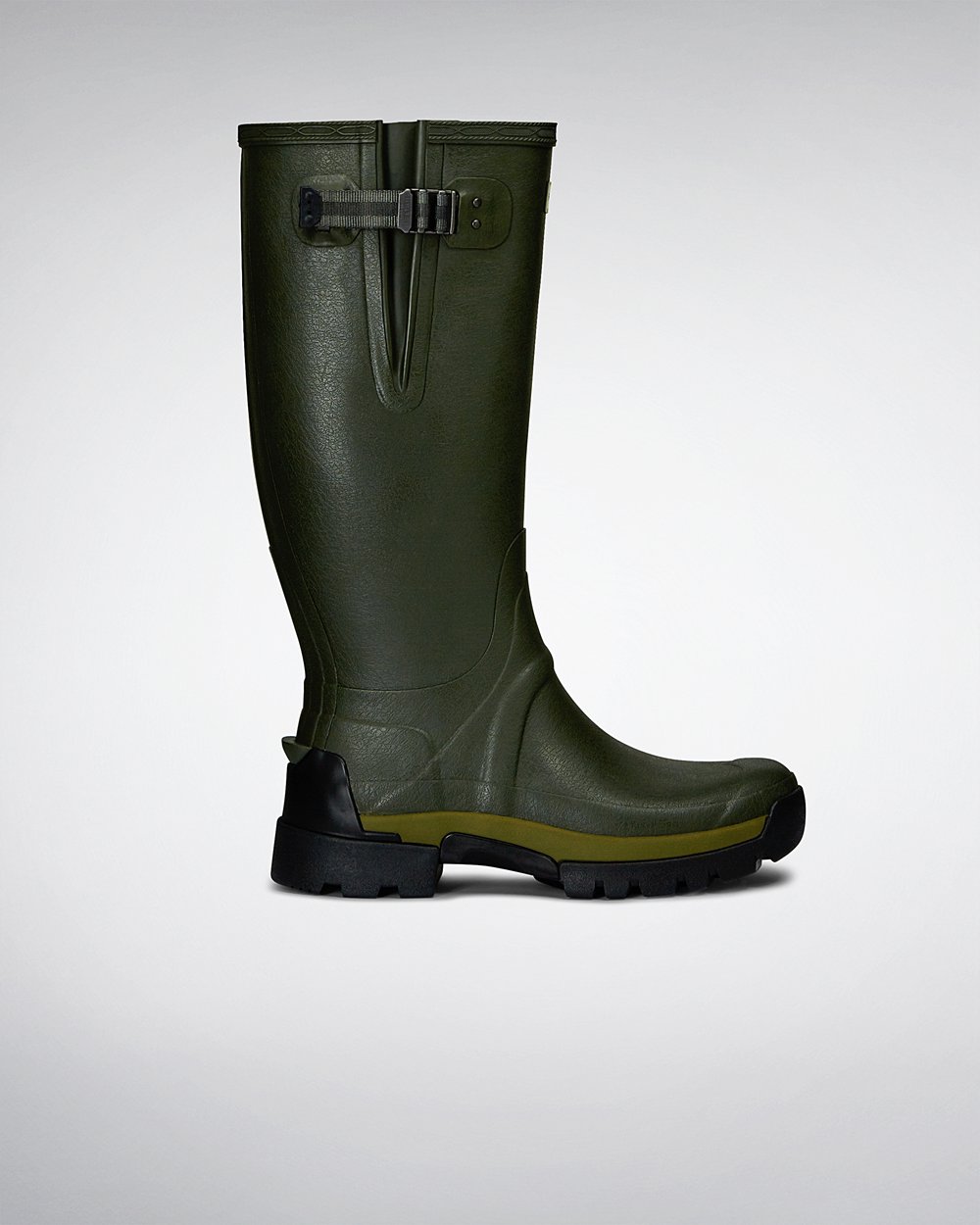 Mens Hunter Balmoral Bamboo Carbon - Tall Rain Boots Dark Olive - 3645-TLDQP